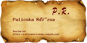 Palicska Rózsa névjegykártya