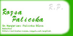 rozsa palicska business card